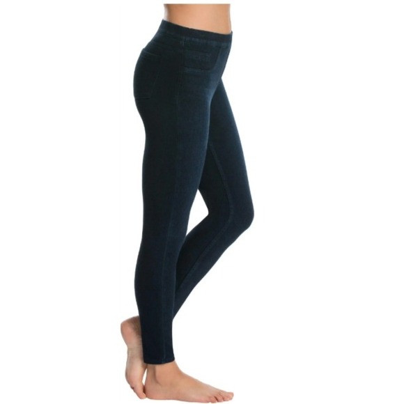 SPANX Pants - Spanx Jean-ish Leggings Skinny Shaping Pull On Twilight Sleek Indigo Large